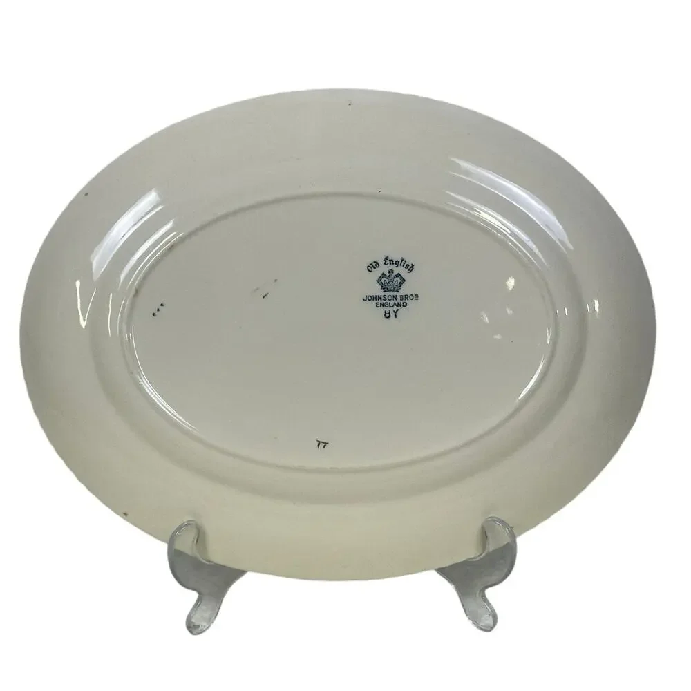 Johnson Bros Retired JB83 Windsor Ware Cobalt Blue/Gold Oval Serving Platter